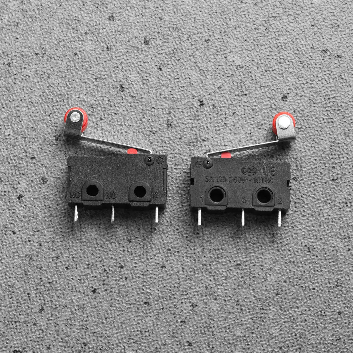 10pcs Spdt 1No+1Nc Momentary Roller Lever Micro 3-Pin Terminal 250V 5A Limit Switch For Hinge Detection Roller Micro Lever