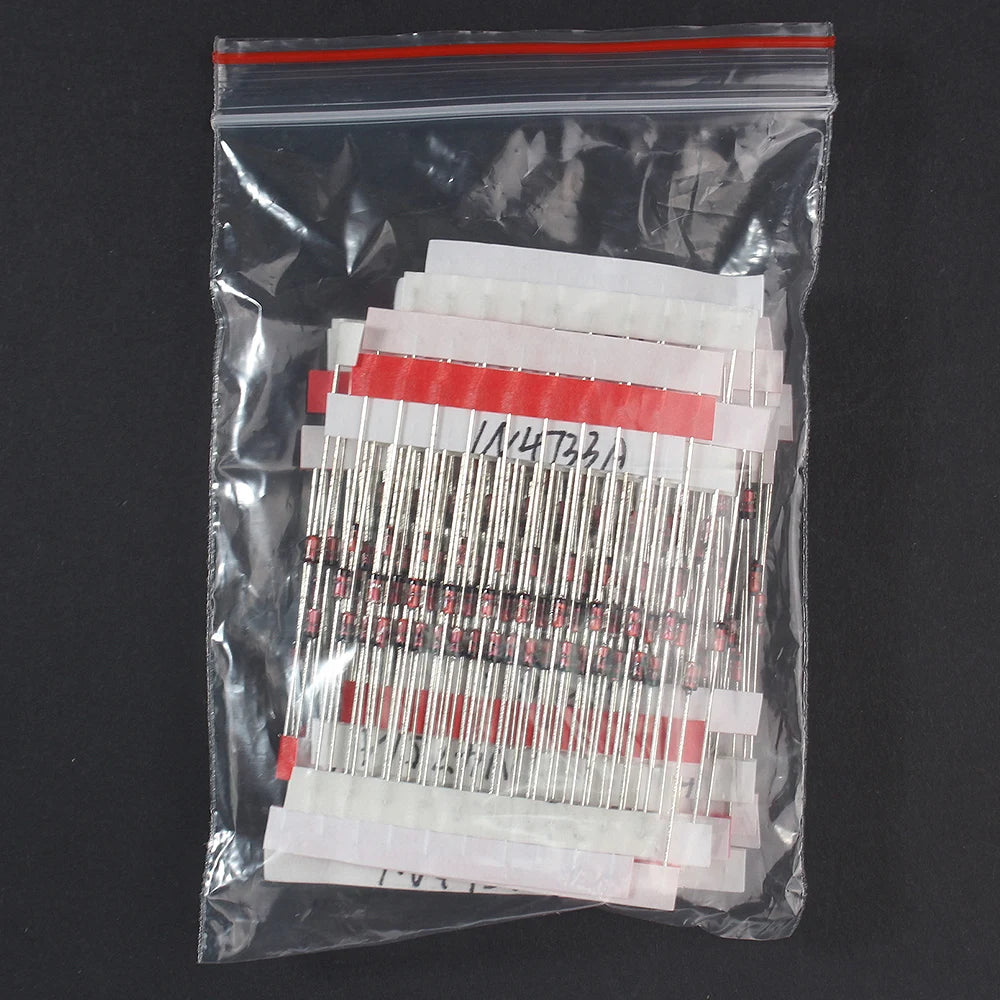 250PCS 25 Values 1W Zener Diode Kit,3V~33V 1N47 Series Voltage Regulator Diodes set, 3V 3V3 3V6 3V9 4V3 4V7 5V1 5V6 6V2 6V8 7V5