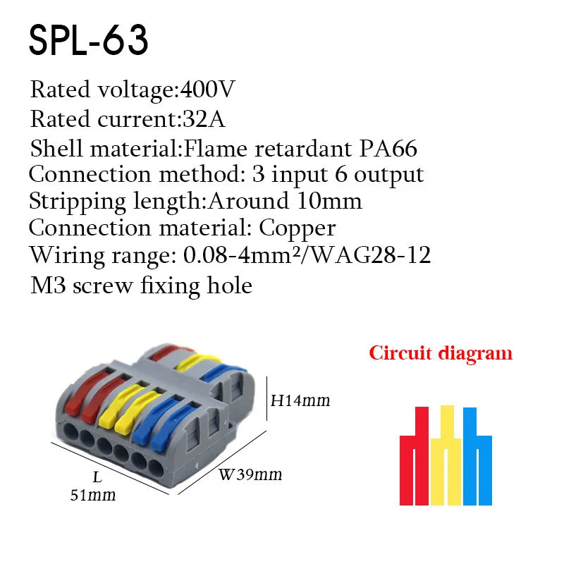 25PCS Electrical Cable Connectors Push-in Quick Terminal Blocks LED Cable Wiring Tool Wire Connectors Rail Installation Model