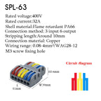 25PCS Electrical Cable Connectors Push-in Quick Terminal Blocks LED Cable Wiring Tool Wire Connectors Rail Installation Model