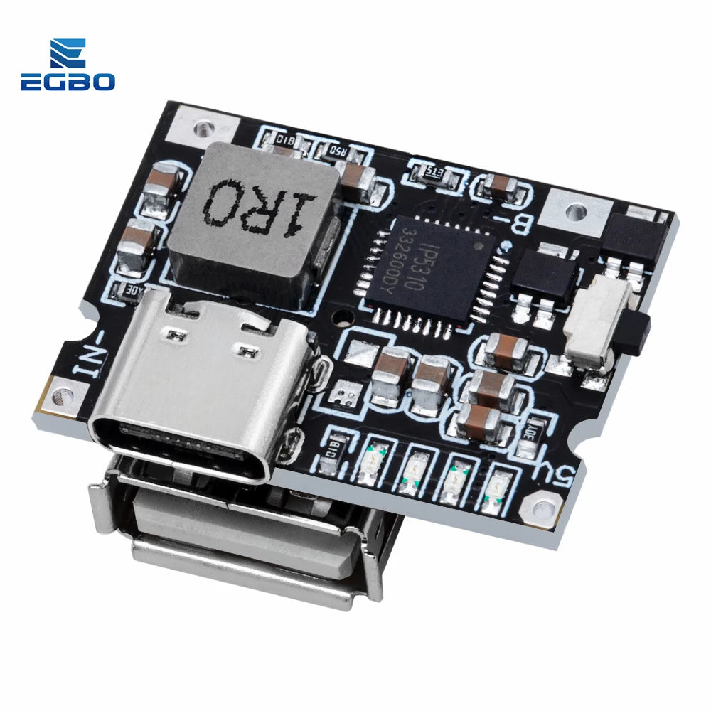 Type-C USB 5V 3.1A Boost Converter Step-Up Power Module IP5310 Mobile Power Bank Accessories With Switch LED Indicator