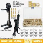 Heat Set Insert Press Tool Electric Soldering Iron Tip M2 M3 M4 M5 M6 M8 Thread Brass Inserts Nut Embedded Kit for 3d Printing