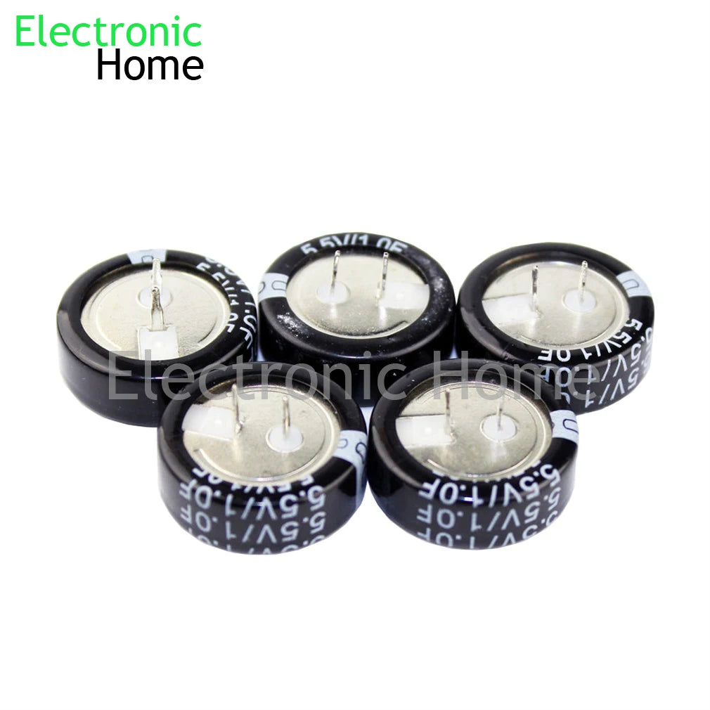 5PCS Button Farad Super Capacitor 5.5V 0.1F 0.22F 0.33F 0.47F 0.68F 1.0F 1.5F 4.0F  H-type V-type C-type  5.5V4.0F 5.5V1.0F