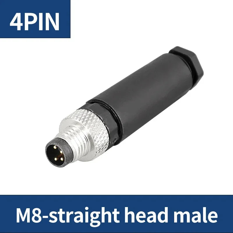 M8 Sensor Connector Waterproof Male&female Plug Straight Angle Screw Threaded Coupling 3pin 4pin 5Pin