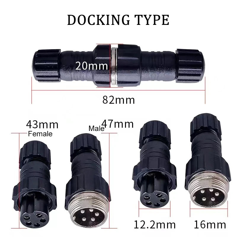 5/20/100Sets Aviation Connector GX16 M16 Waterproof Docking Back Nut Male&Female Plug&Socket 2/3/4/5/6/7/8/9/10pin Sensor Joint