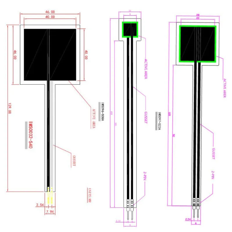 Resistive Film Pressure Sensor, Force-Sensitive Resistor, Footbed Shoe Pad, Robot Tactile Flexibility, Flexible Film FSR