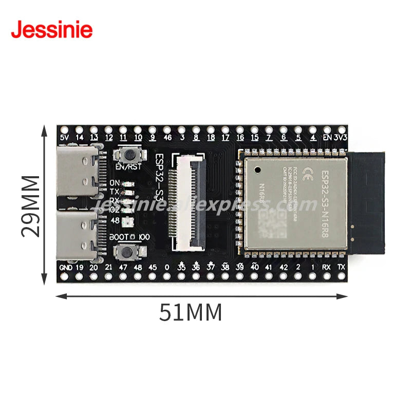 ESP32S3 ESP32-S3 N16R8 CAM Development Board WiFi Ble Wireless 2.4G Wi-Fi Module OV2640/OV5640 Camera