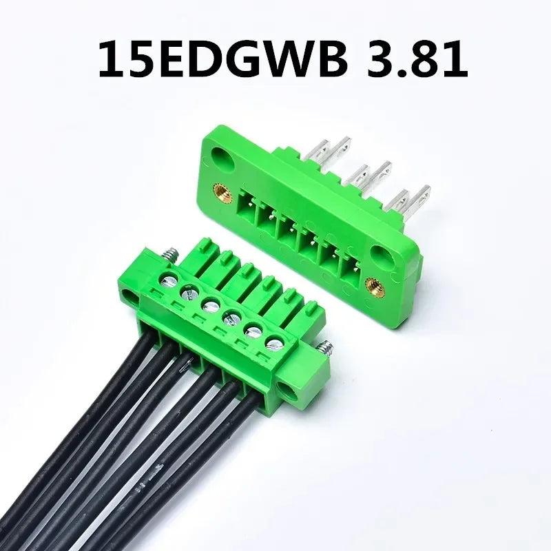 5sets 2EDGWB 5.08/15EDGWB 3.81 2/3/4/5/6/10/12Pin Wall Terminal Plug Type 5.08mm/3.81mm Pitch Connector Pcb Screw Terminal Block