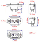 XT60E-M Connector XT60E XT60 Male Plug Soldering Type Screws Panel Mount Fixed for RC FPV Drone Quadcopter RC Lipo Battery DIY