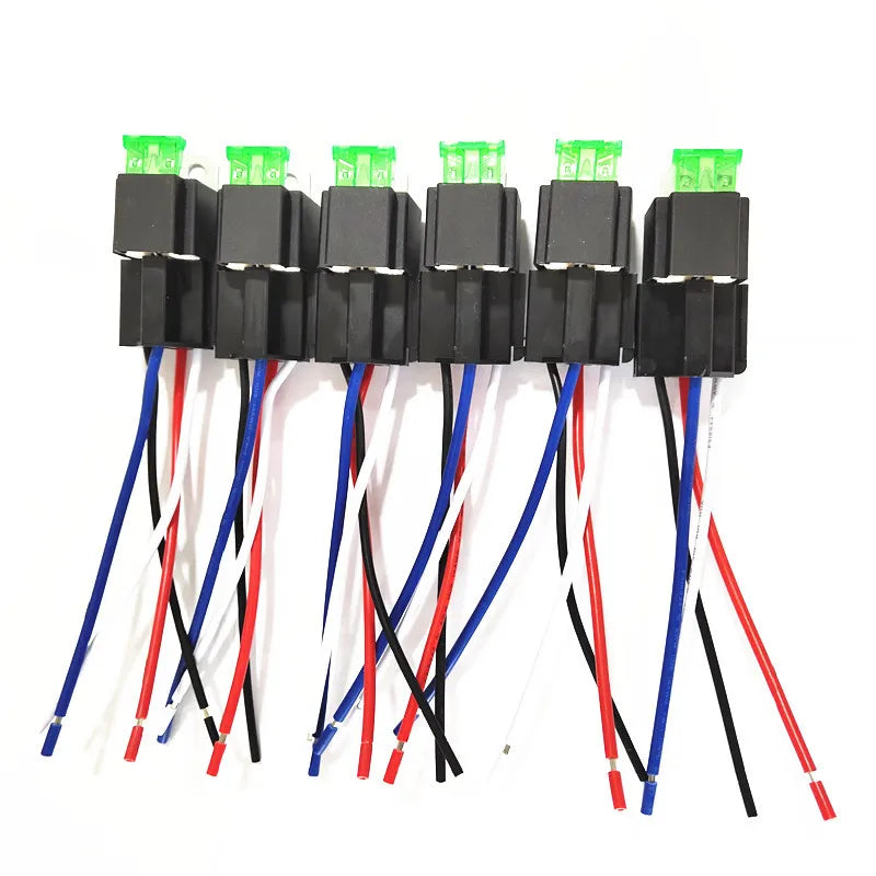 6Pcs 12V/24V 30A 4Pin 5Pin Car Relay With Safety Plate Automotive Control Devices Relay