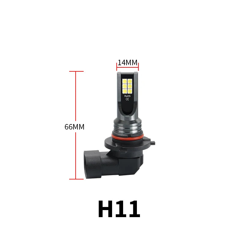 2PCS H8 H11 Led HB4 9006 HB3 9005 Fog Lights Bulb 3030 12SMD 6000K White Car Driving Running Lamp Auto Front Lamp Leds Light 12V