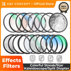 K&F CONCEPT Effects Filters Kaleidoscope Prism/Spiral Halo/Split Diopter/Motion Blur/4 6 8 Points Camera Lens Filter Photography