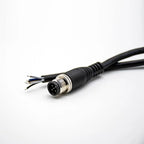 M12 5-Pin Male A-Code Straight Connector Cable, 5M Length, 22 AWG, Molded Ethernet Extension Cord