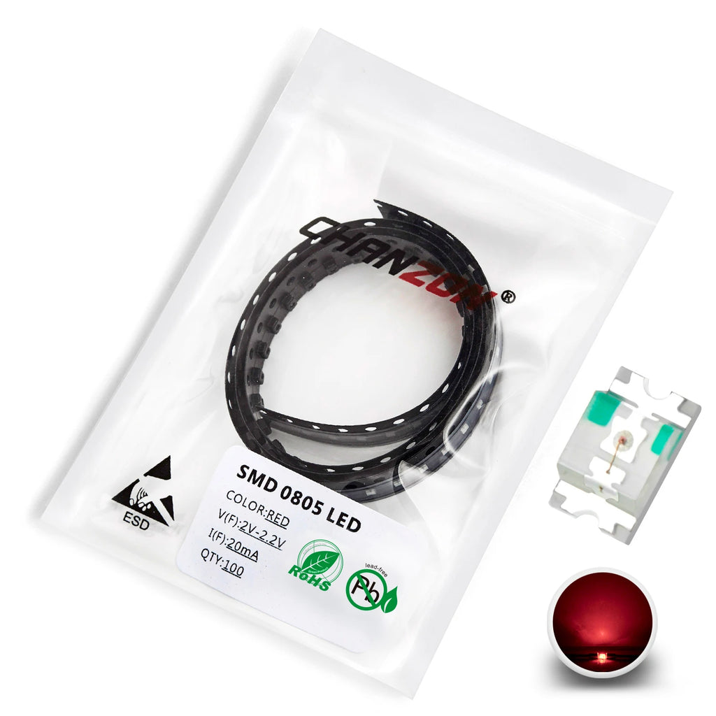 0805 (2012) SMD LED Emitting Diode Kit Lamp Chip Light Beads Warm White Red Green Blue Yellow Orange UV Pink Micro 3V SMT