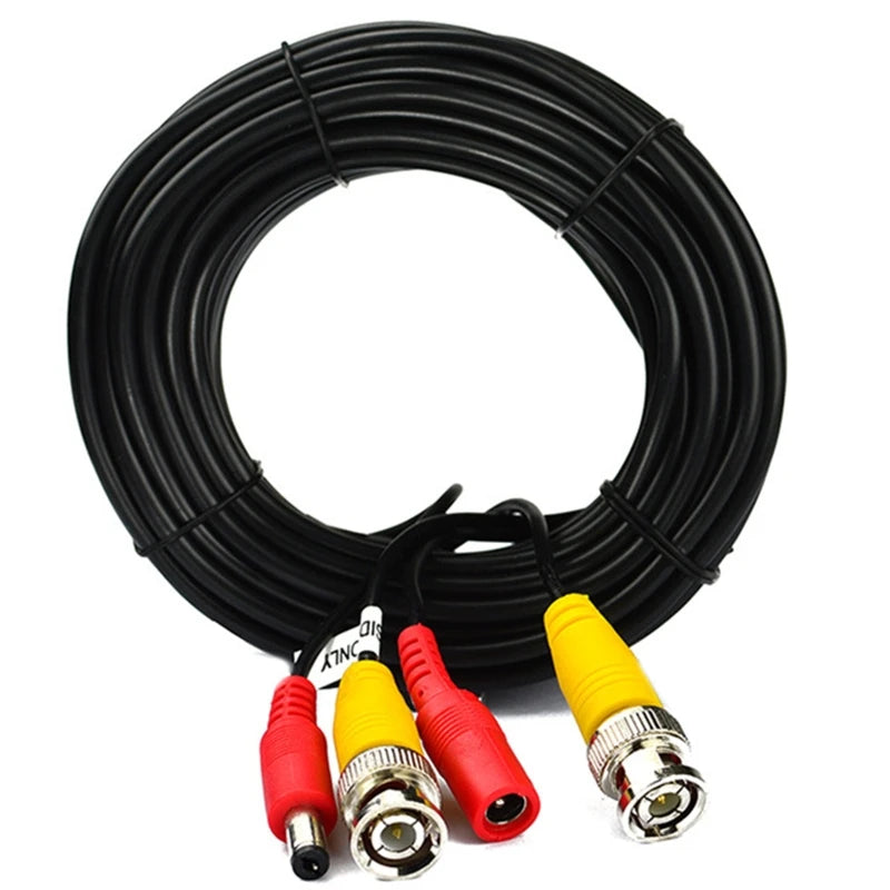 CCTV Security Camera Cable CCTV Video Power Wire BNC for DC Cord DVR Black Drop Shipping