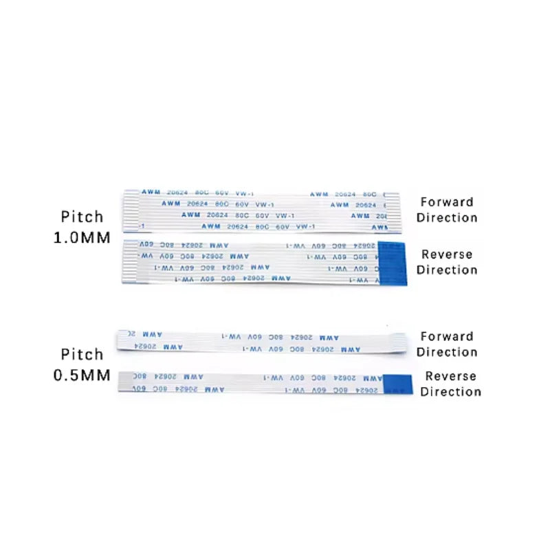 10PCS，FFC FPC Ribbon Flexible Flat Cable 4/6/8/10/12/14/16/18/20/24/30/34/40P Pin Pitch 0.5MM 1.0MM A-Type Wire Length