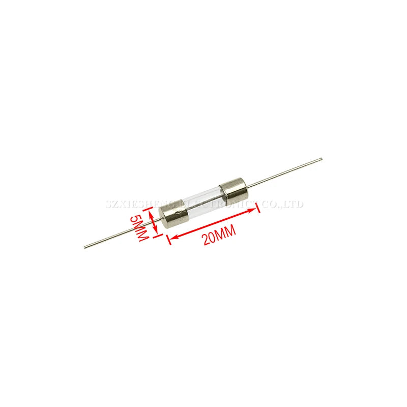 10PCS 5*20MM Fast-Blow Glass Tube Fuse Lead Wires & Single Cap 0.5A 1A 1.5A 2A 3A 4A 5A 6A 7A 8A 10A 12A 12.5A 15A 20A 25A 250V