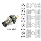 M8 Sensor Connector Waterproof Male&Female Plug Straight Angle Screw Threaded Coupling 3pin 4pin 5pin 6pin 8pin