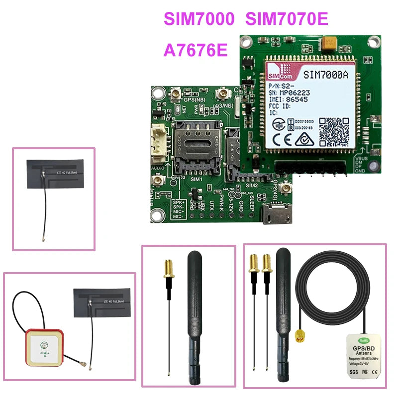 SIMCOM SIM7000 SIM7070 LPWA+NB-IoT+Cat-M+GPS Module SIM7000A SIM7000E SIM7000G A7676E Core Board for Metering Asset Tracking