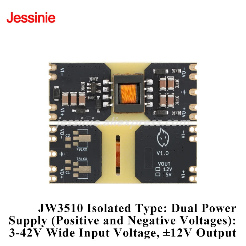 5pcs/1pc Isolated DC-DC Power Module Wide Voltage 3-42V Input JW3510 5V 12V Output XC7010 15-70V Stabilizer Board Reserved LDO
