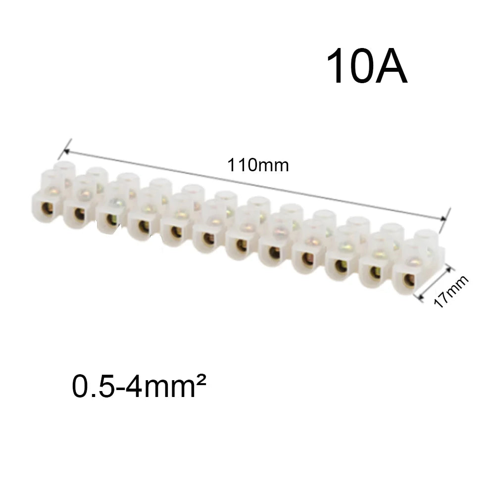 DIY Electrical Screw Terminal Block Dual Row Strip Fix Insulated Barrier Strip Wire Connectors 15A Box Connecter Cable Contacts