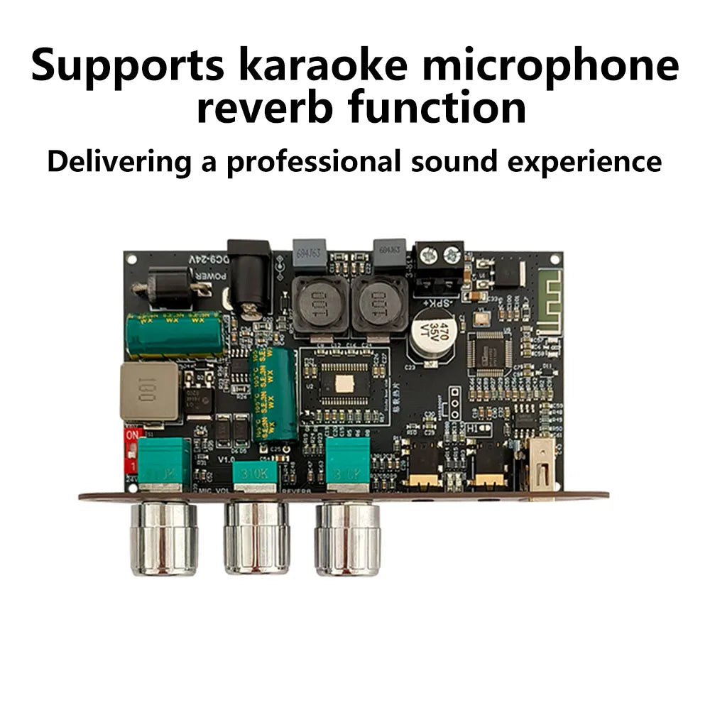 ZK-1001UM DC 9-24V mono 100W Bluetooth amplifier board TPA3116D2 supports TWS to speaker karaoke microphone reverb