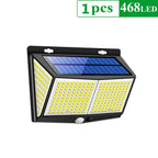 4pcs 468 LED Solar Led Lamp Outdoor Solar Light with Motion Sensor Wall Lights Waterproof Sunlight Powered for Garden Decoration