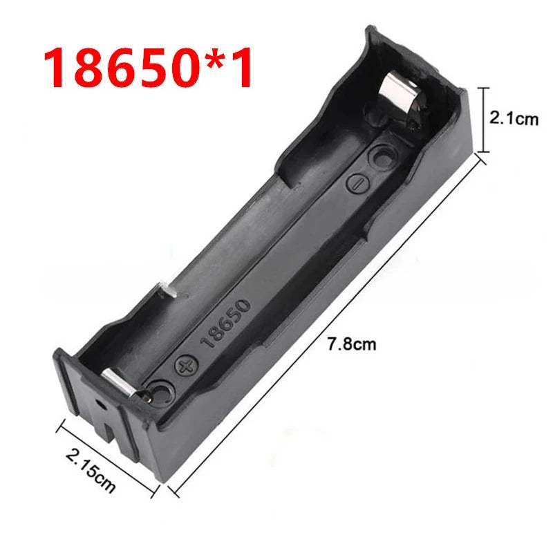 2pcs 18650 Battery Box 1/2/3/4 Sections ABS DIY Battery Holder PCB Pin Plug Board with Pin
