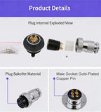 GX25 Plug Cable Connector Flange Fixing 20A 2Pin 3Pin 4Pin 5Pin 6Pin 8Pin 12Pin DF25 Circular Connectors