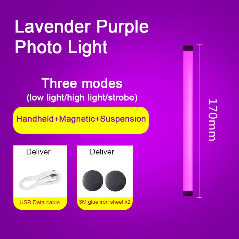 Colorful LED Night Lamps RGB Atmosphere Fill Light Rechargeable Bedroom Photography Lighting Room Decor Luz De Preenchimento New
