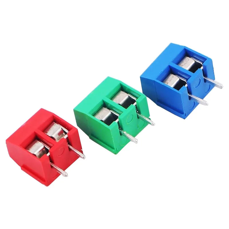 Free shipping 20Pcs/lot KF301-5.0-2P Pitch 5.0mm Straight Pin 2P Screw PCB Terminal Block Connector Blue GREEN RED Connector