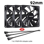TEUCER 8015 Computer Case Fan 80mm/92mm 4-pin PWM High Airflow Ultra-thin Cooling Fan 1200-3000RPM Cascadable FDB Bearing Fan