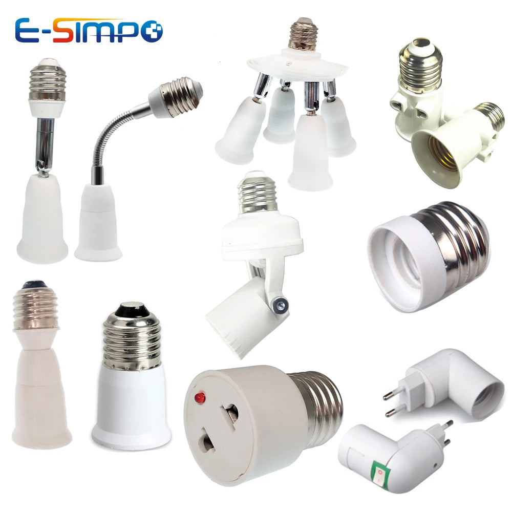 2pcs E27 to E27 3E27 4E27 E12 E17 IR Sense Rotatable AC Outlet Plug LED CFL Lamp Holder Converter Light Socket Bulb Base Adapter