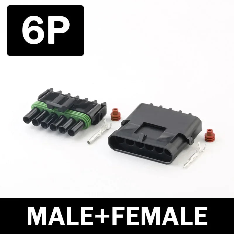 5/20Sets 2.5mm 1/2/3/4/6Pin Waterproof Electrical Connector Male Female Plug Delphi Injector Socket 12010975 For GM Motorcycle