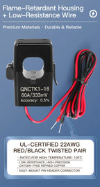 QNCTK1-16 100A 333mV 150A 1V QNCTK1-10 50A 333mV 30A 1V Split Core Current Transformer Sensor Clamp CT