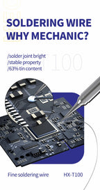 【MECHANIC】 HX-T100 500g Soldering Wire Mild Rosin Core  0.5mm 0.6mm 0.8mm 1mm 1.2mm for IPhone Samsung Repair Tool
