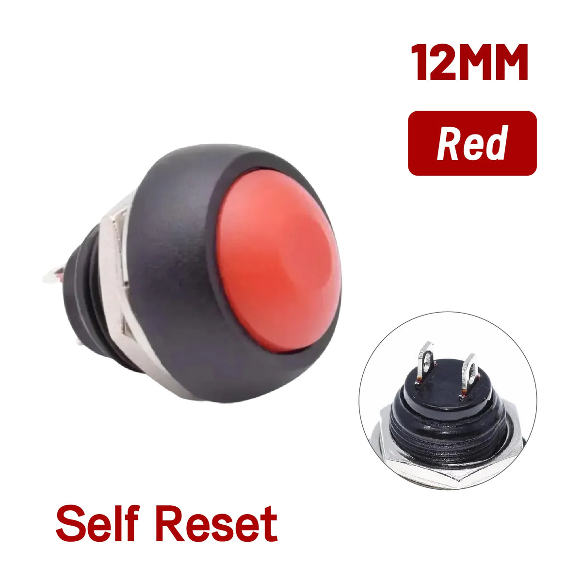 5/20/100PCS PBS-33B Black Red Green Yellow White Blue Orange Self-reset Self-locking 12mm Momentary Push Button Switch