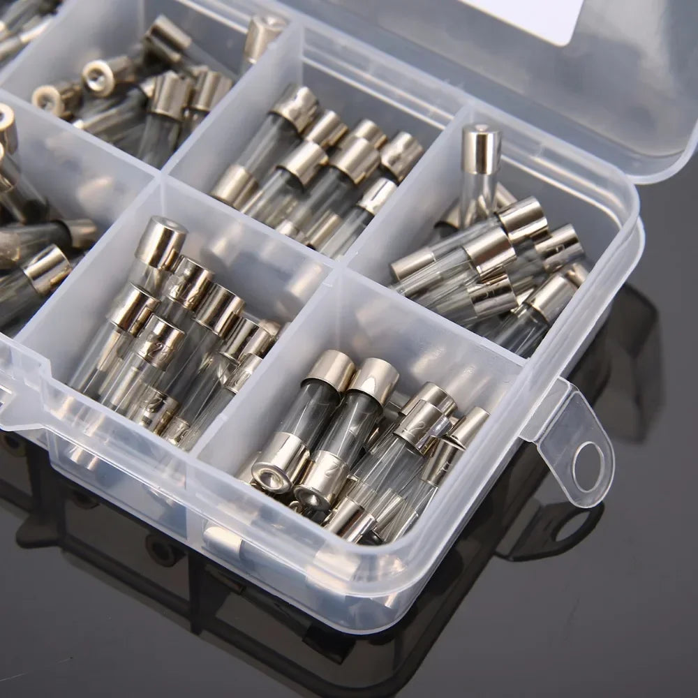 54/72/100/150/200PCS Fuse Assorted kit 5x20mm,6x30mm Quick Blow Glass Tube 0.2A-30A Blow Glass Fuse 10and 15Value electronics ﻿