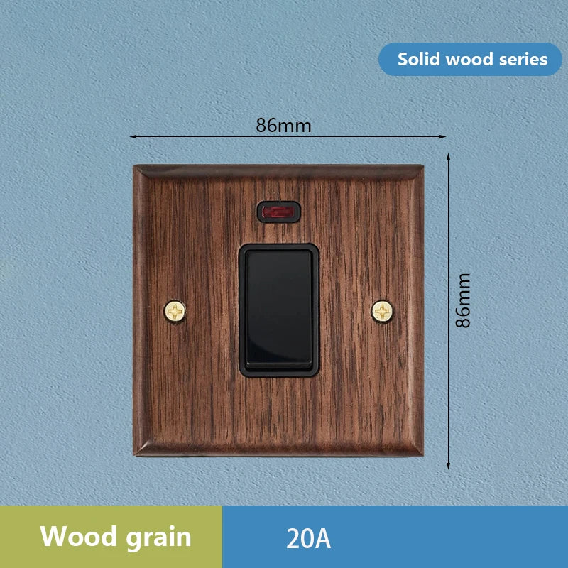 1/2/3/4gang1/2way European Vintage Passage Wall Light Solid Wood Brass Toggle Panel Switch Power Outlet, Antique Home Decor