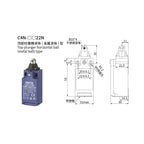 Limit Switch, CNTD C4N‑4122N plastic metal composite housing 1NO1NC forced disconnect contact, 10A 250VAC IP67 metal roller leve