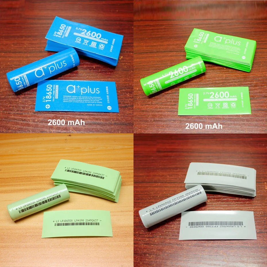100pcs/lot 18650 lithium battery shrink film PVC heat shrinkable tube battery packaging skin packaging insulation tube