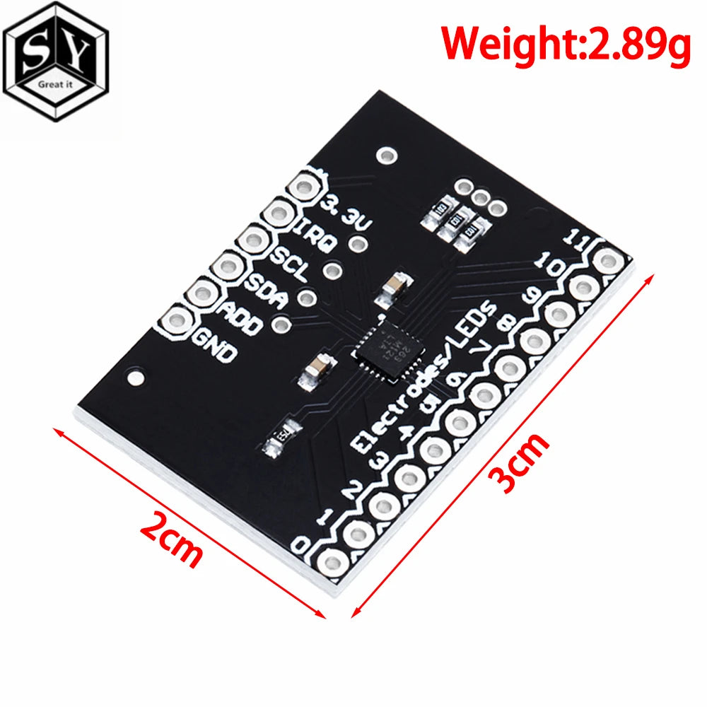MPR121 V12 I2C Capacitive Touch Sensor Breakout Board for Arduino Compatible Keyboard Development Module