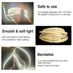 COB LED Strip Light High Density Linear Lighting 320Leds/m Flexible Tape Warm Natural White Red Blue Green DC12 24V LED Strip