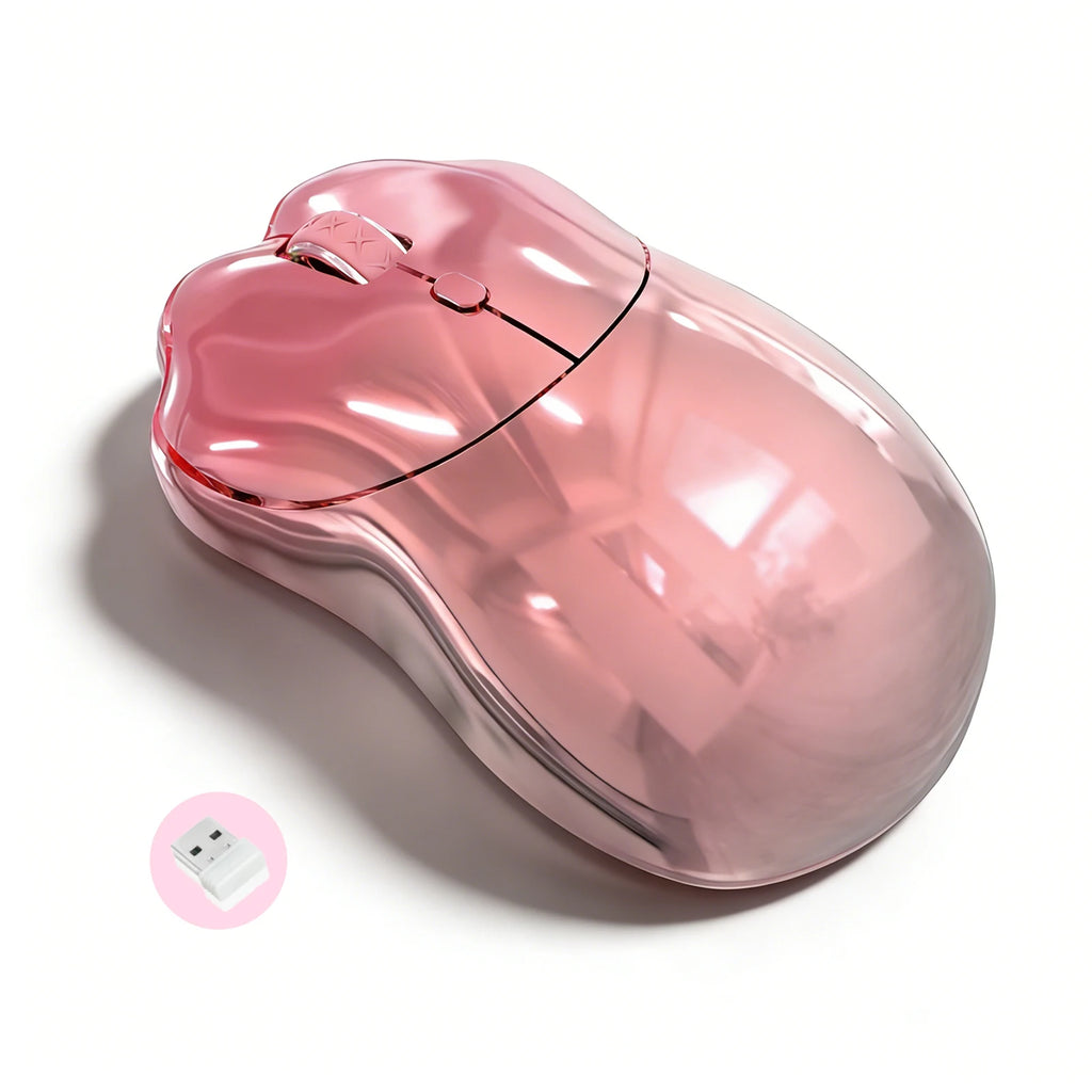 SayRose MO‑76 Cute Cat Paw Wireless Mouse 2.4G Bluetooth 5.0 Dual Mode 4‑Level DPI 800‑3200 Rechargeable Type‑C Mice for Laptop PC Mac Office Girl Gift