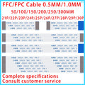 10PCS FPC FFC Cable Ribbon Flexible Flat Cable21P/22P/23P/24P/25P/26P/27P/28P/29P/30P 0.5MM 1.0MM Pitch 50/100/150/200/250/300MM