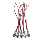 1Pc Dashboard With Wire Red Yellow Blue Green White 6mm 3V 5V 6V 9V 12V 24V 220V LED Metal Indicator Light Signal Lamp