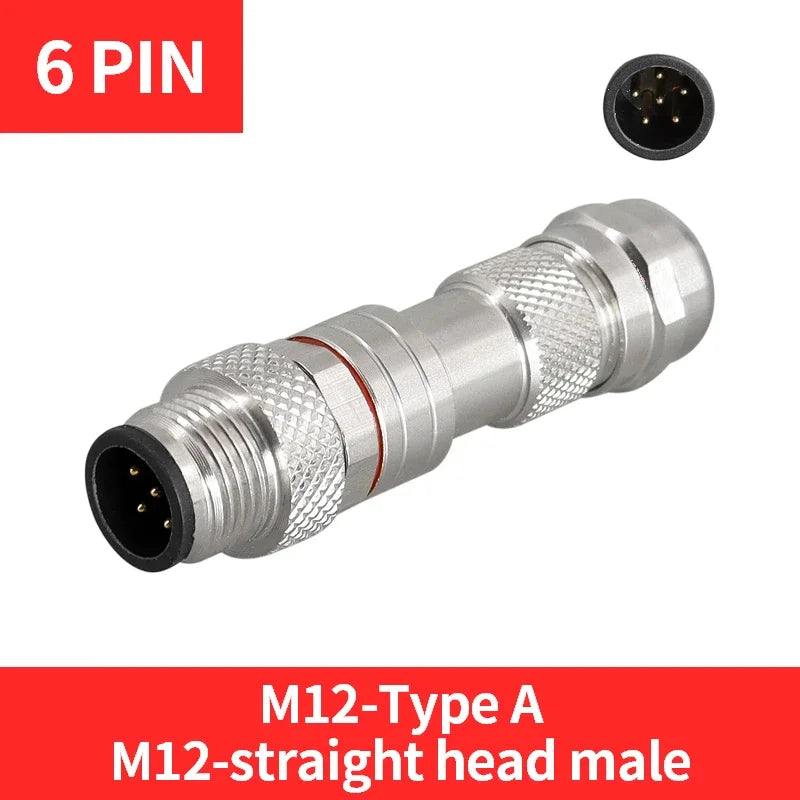 5/10/20 Pcs M12 4/5/6/8/12/17 Pin Shielded Sensor Connector Male Female Metal Assembly Aviation Plug