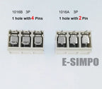 20pcs 1016A 1016B-10.16-3P Straight 10.16mm 650V57A 22-8AWG 1pole with 2/4 Solder Pin High Current PCB Screw Wire Terminal Block