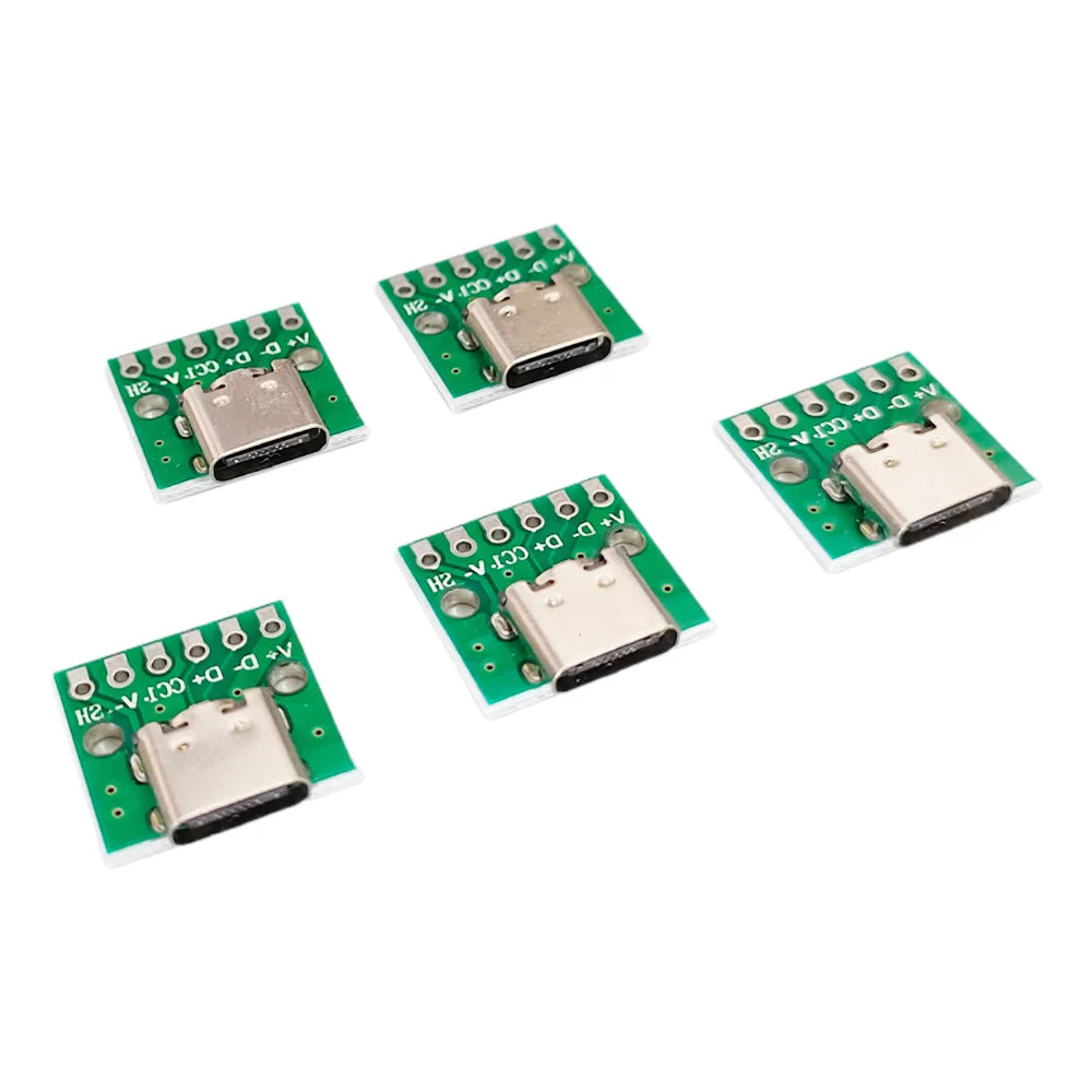 5/10/20pcs USB Type-C Female Test PCB Board Adapter Type C 6Pin 2.54mm Connector Socket For Data Line Wire Cable Transfer