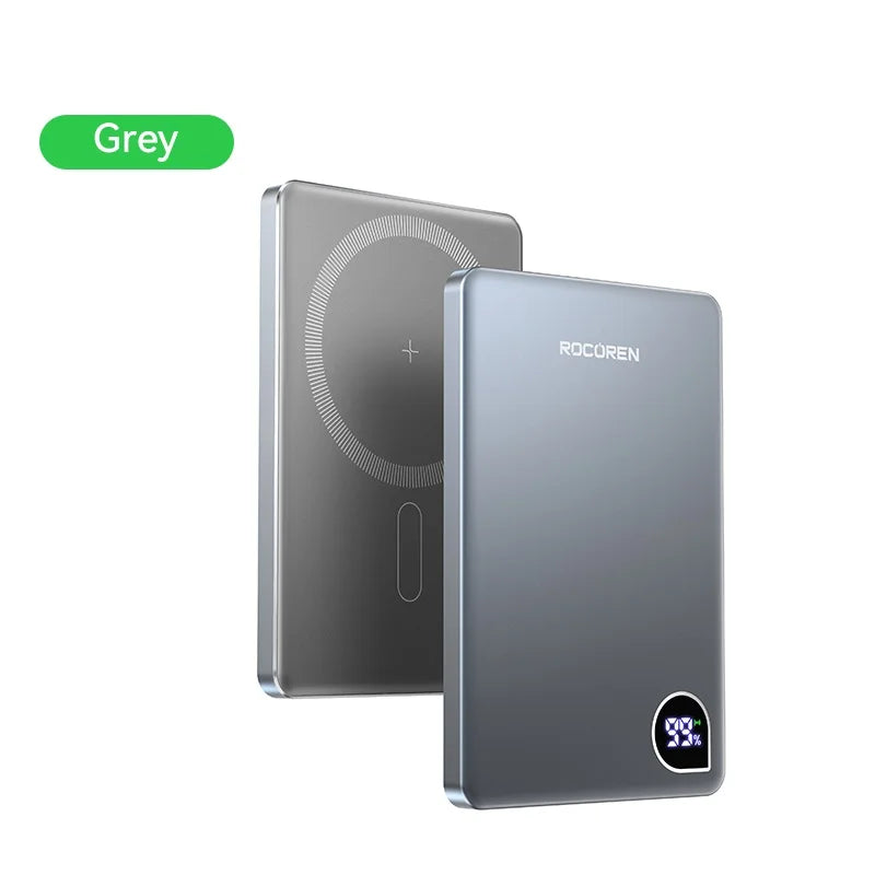 Rocoren 10000mAh Magnetic PowerBank Fast Charging 5000mAh Power Bank Portable Wireless Charger Battery For iPhone 18 17 Pro Max